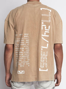 Locked & Loaded T-Shirt - Beckman - Oversized - Tan And White - 105