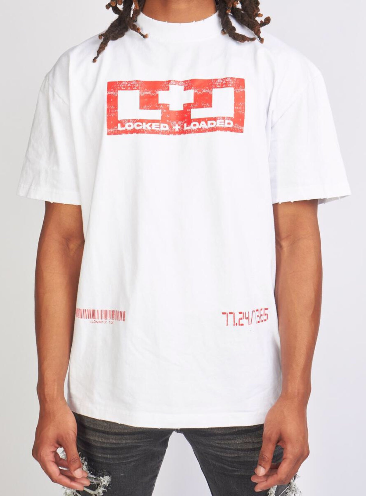 Locked & Loaded T-Shirt - Beckman - Oversized - White And Red - 104