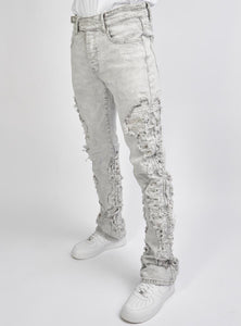 Locked & Loaded Jeans - Beckman - Stacked - Ultra Distressed - Grey Wash - 503
