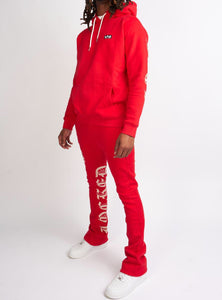 Locked & Loaded Sweatsuit - Chamber - Red And Cream - 351