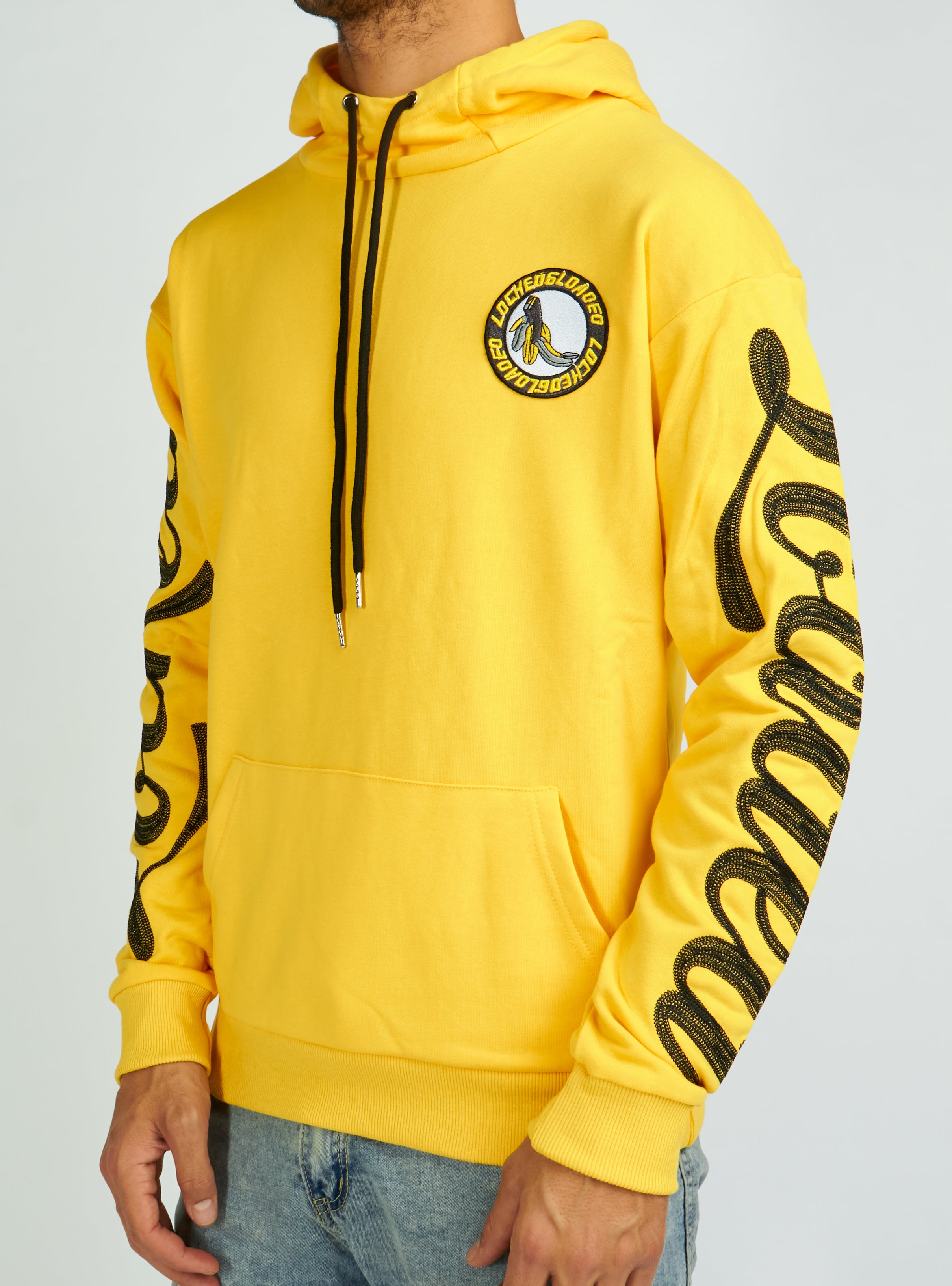 Hoodie - Chain Stitch - Yellow and Black - LLHCH51025503