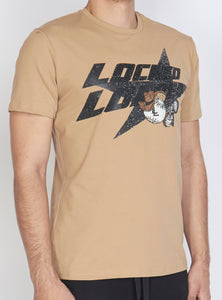 Locked & Loaded T-Shirt - Heavy Hitta - Black on Khaki - 108