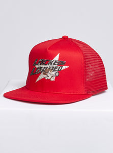 Locked & Loaded Snapback - Heavy Hitta - Black and Silver on Red - 206