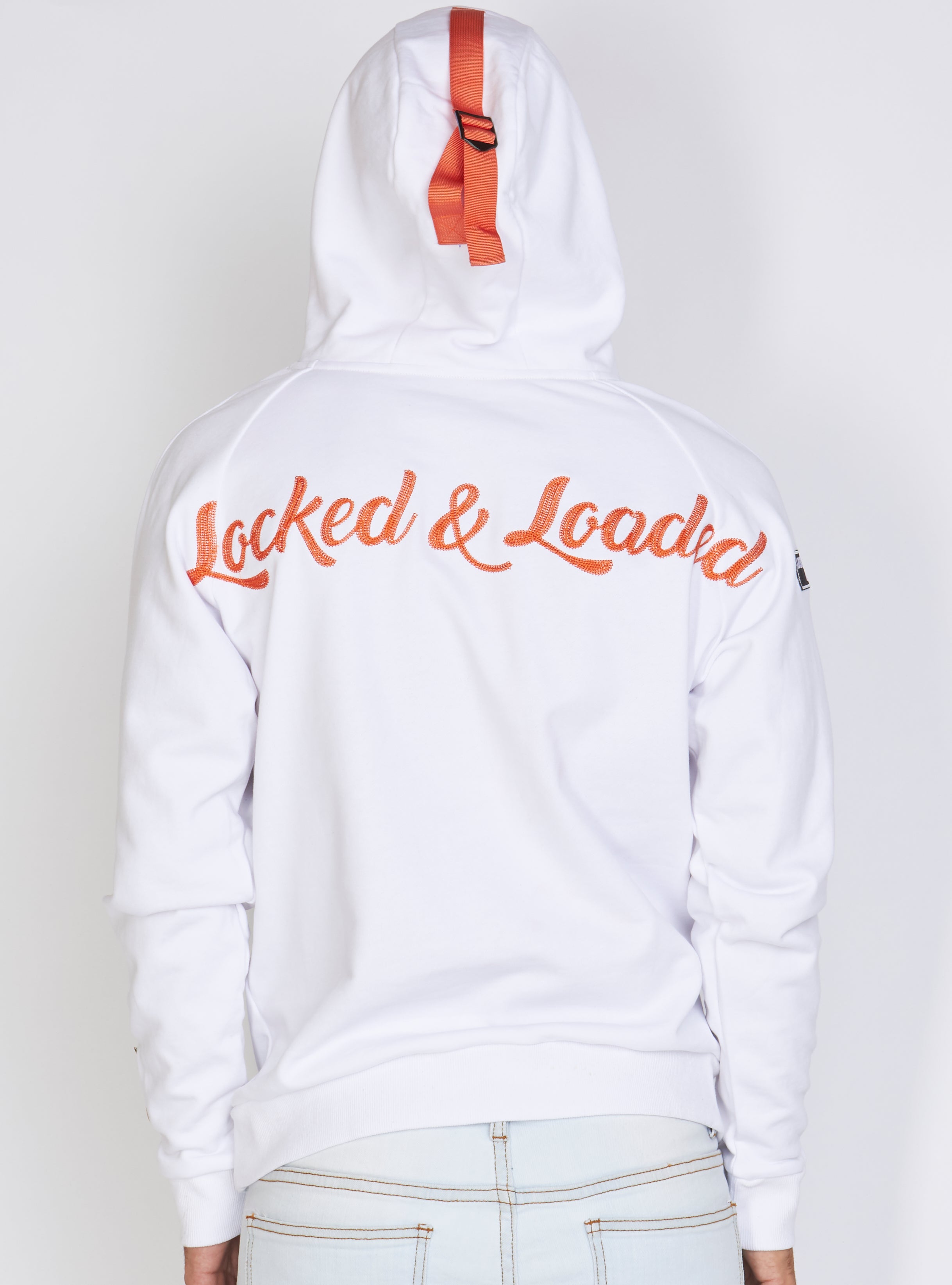 Hoodie - B. Clip Pullover - White and Orange - LLRHCH5E1025301