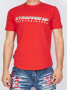 Locked & Loaded T-Shirt - Strapped Up - Red And Grey