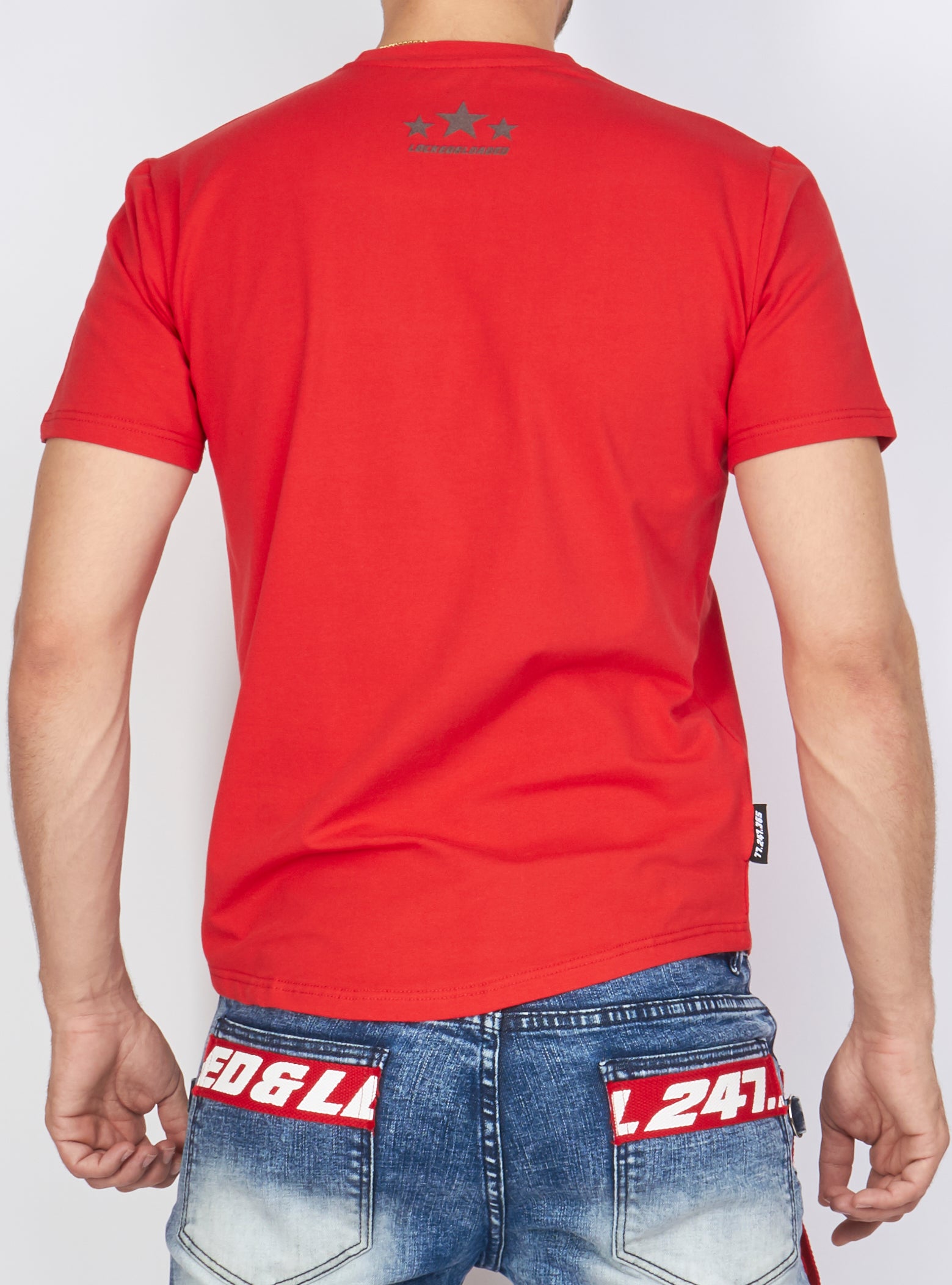 Locked & Loaded T-Shirt - Strapped Up - Red And Grey