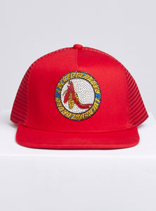 Locked & Loaded Snapback - B. Clip - Blue with Yellow on Red - 102