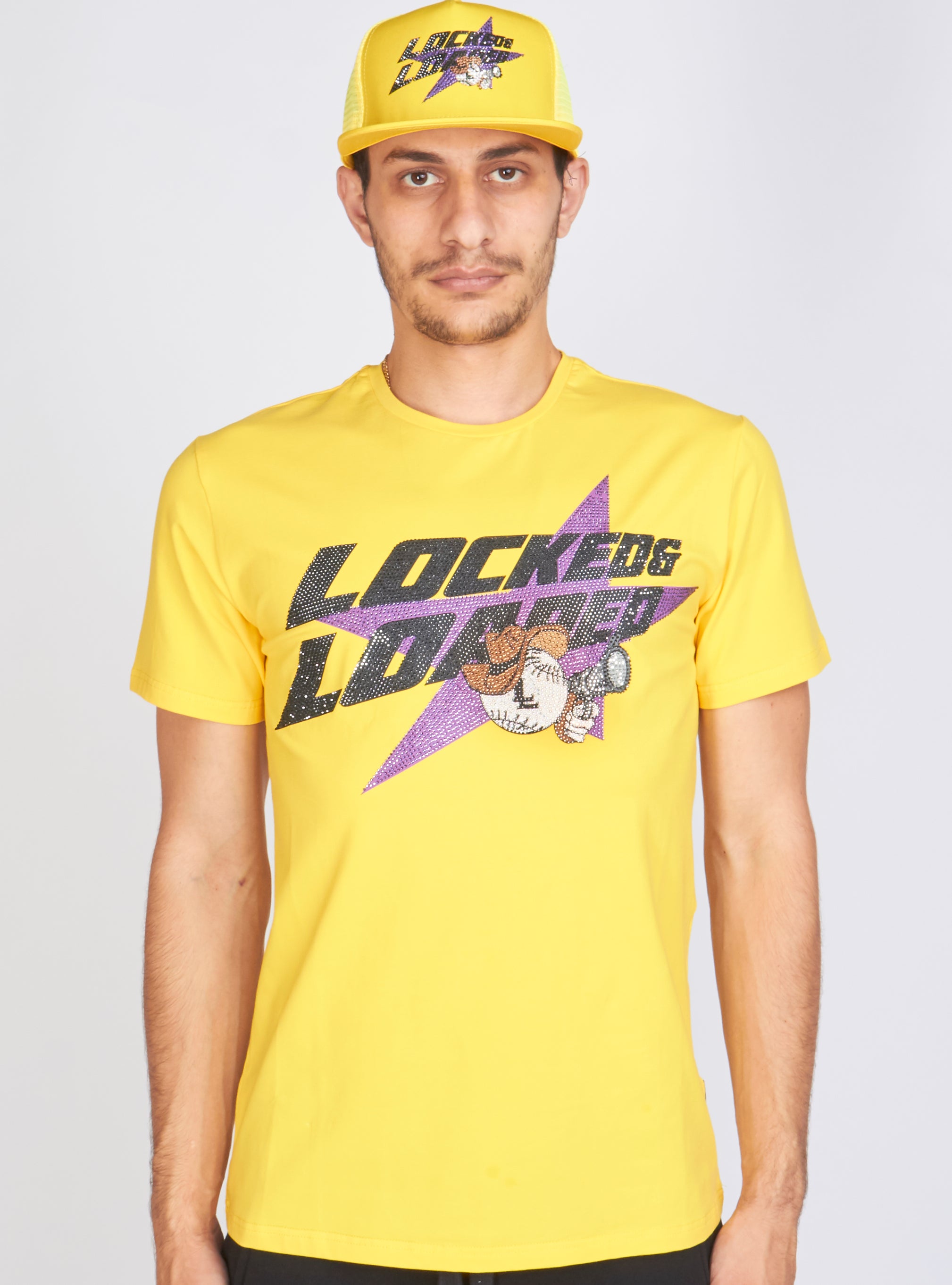 Locked & Loaded Snapback - Heavy Hitta - Black and Purple on Yellow - 200